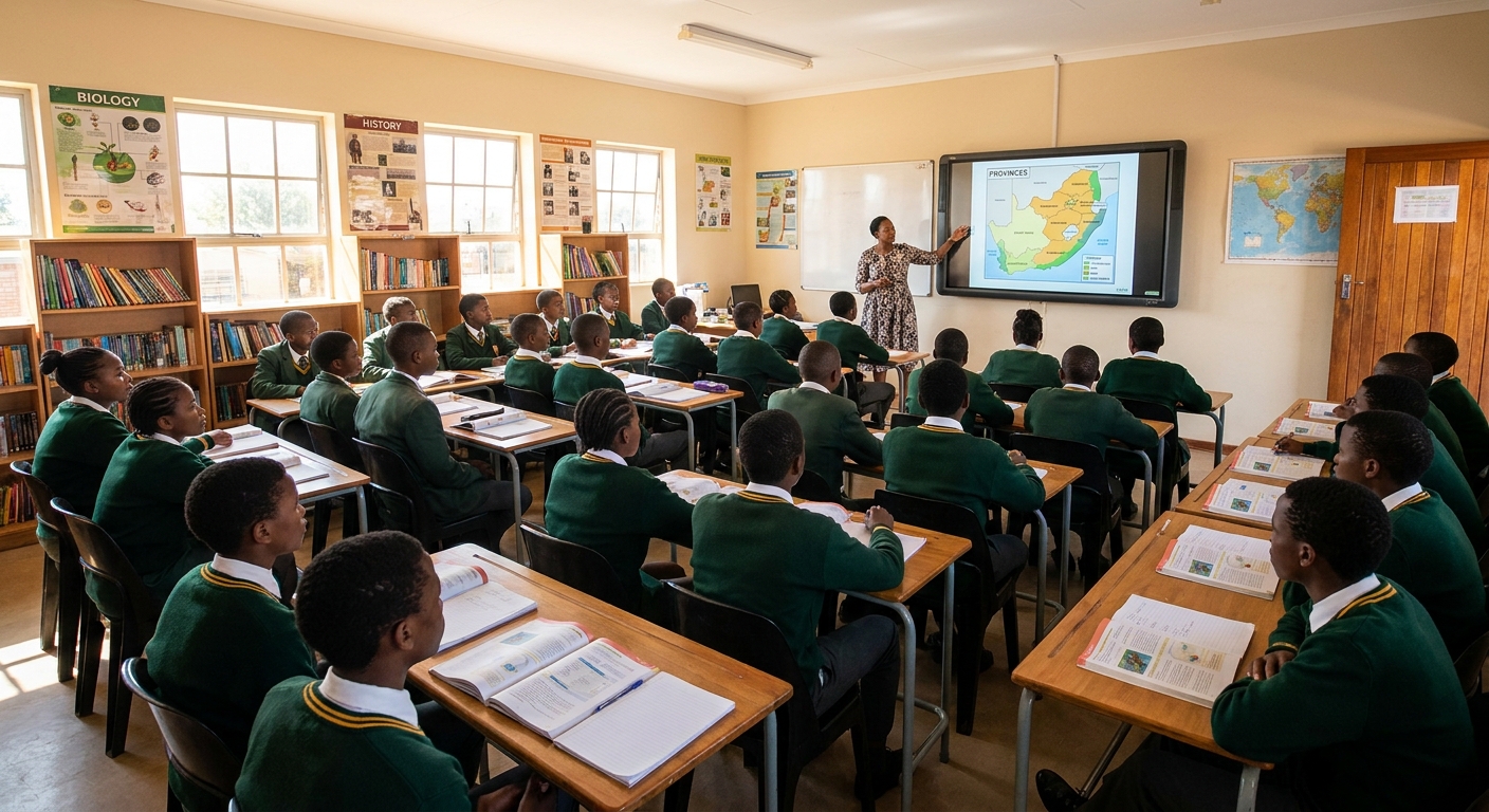 Students Engaged in Academic Activities at Lot Mashiane Secondary School